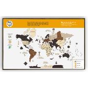 Carte du monde 2D en Bois Multicolore Taille S 55x80 cm Creatif Wood