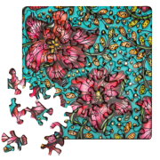Mini-Puzzle Q11-3 Casse-tête Gold Orchidée 72 pièces 12.5x12.5 cm Curiosi