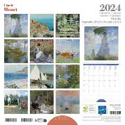 Calendrier mural 2024 Claude Monet 12 illustrations 16 mois 30X30 cm Ed Desastre