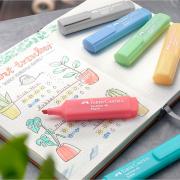 Pochette 4 Feutres Surligneurs Pastel Pointe biseau Textliner Faber Castel