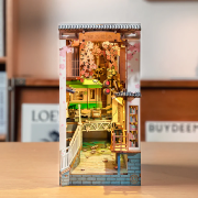 Kit Maquette Serre-livre Ruelle 3D miniature à fabriquer Sakura Densya 19x11x22 cm Bookshelf insert