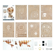 Maquette en bois Globe Lumineux 29 cm ST003 180 pièces à fabriquer Rokr