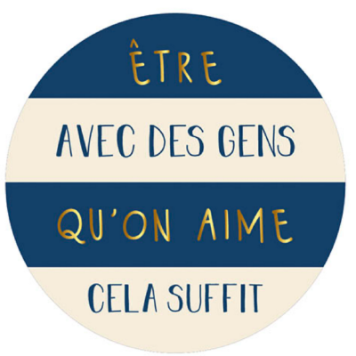 Magnet rond 56mm Petits Messages Etre avec des Gens qu'on aime