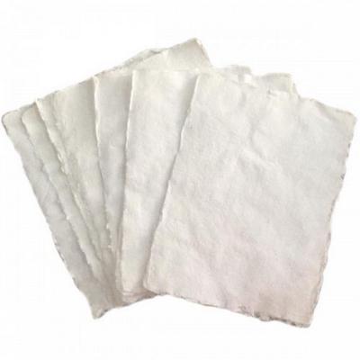 Papier Chiffon 120g Coton Blanc 33x48cm 10 feuilles Fait main en Inde
