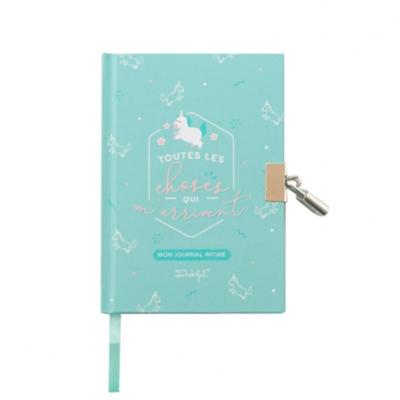 Journal intime bleu Licorne Toutes les Choses qui m'arrivent 11x15 cm Mr Wonderful