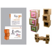 Patron de meuble en carton - Module de rangement en carton Hubi Petit