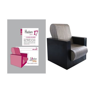 Patron de meuble en carton - Fauteuil en carton Hadam adulte