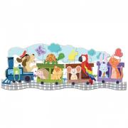Livre et Puzzle Le Train des Animaux 1 Livre et 1 Puzzle 20 pièces Dès 3 ans Sassi Junior