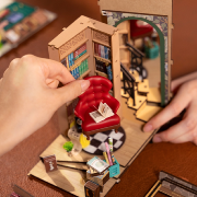 Kit Maquette Book Nook à fabriquer Librairie 18x10x24 cm TGB07 Serre-livres 3D miniature
