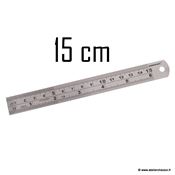 Réglet gradué inox 15 cm  avec graduation métrique et impériale