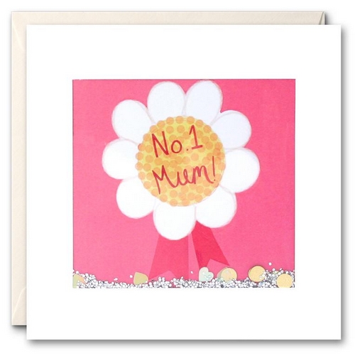 Carte à secouer Maman Numéro 1 avec paillettes et confettis 12x12 avec Enveloppe