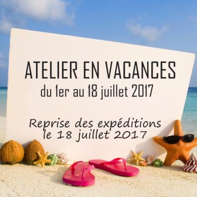 Atelier En Vacances du 1 au 17 juillet 2017