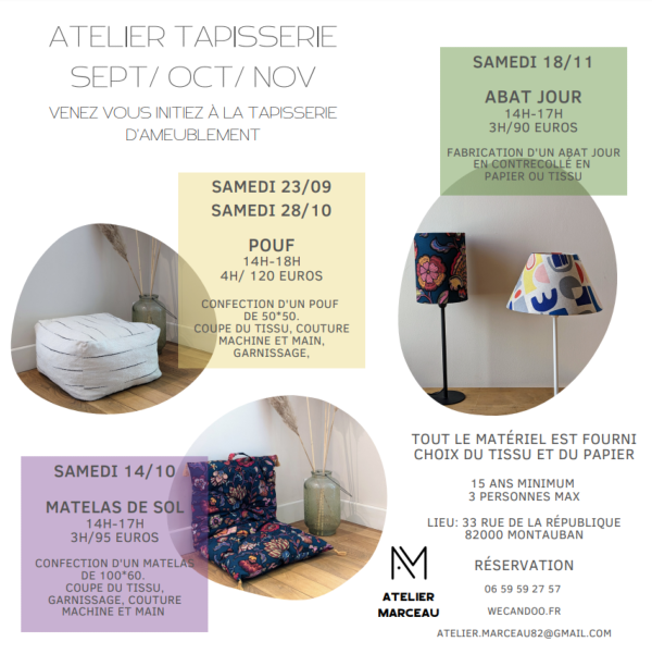 [Termine] Cours de Tapisserie avec Atelier Marceau Sept/Oct/Nov 2023