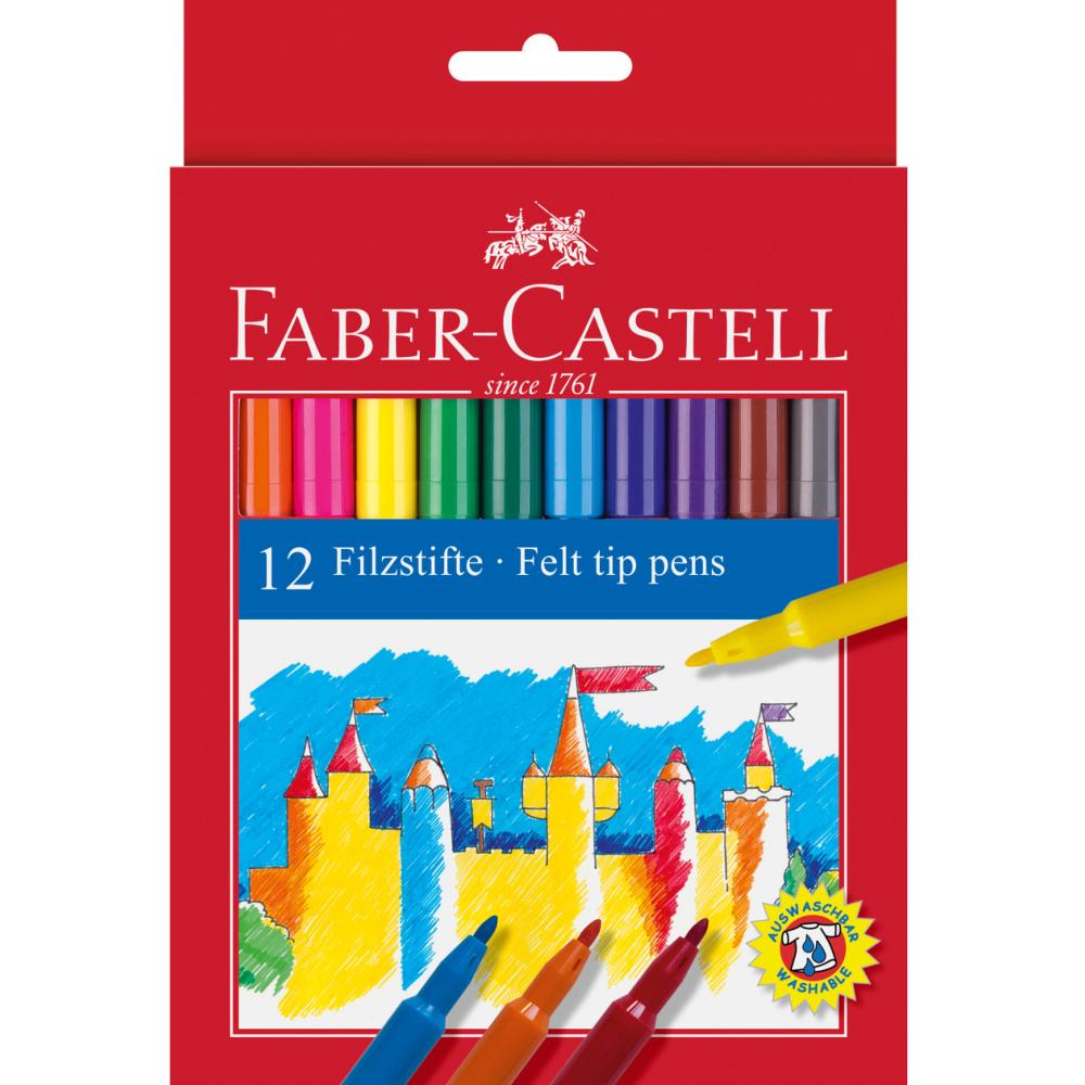 Feutres scolaires Pochette 12 couleurs Faber Castell