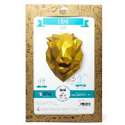 Kit de pliage Prédécoupé Trophée Tête de Lion Doré 42x33x25 Agent Paper