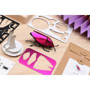 Kit de fabrication 1 Insecte Scarabée Rose 10 cm Jewel Beetle Assembli