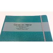 Carnet Souple Elastiqué Bleu Vert 14x20cm 160 pages vélin 90g L'Atelier du Papier