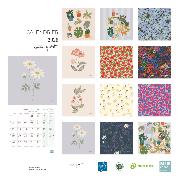 Calendrier mural 2026 Le langage des Fleurs Emilie Gauvrit 12 illustrations 30X30 cm Blue Art Editions