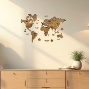 Carte du monde 2D en Bois Taille XS 40x60 cm Creatif Wood