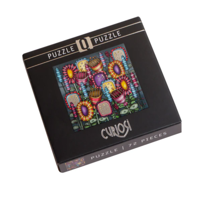 Mini-Puzzle Q Casse-tête Silver-1 Fleurs 72 pièces 12.5x12.5 cm Curiosi