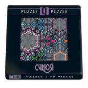 Mini-Puzzle Q Casse-tête Pop Fleurs 70 pièces 12.5x12.5 cm Curiosi