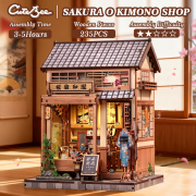 Kit Maquette Boutique Japonaise Kimonos Sakura 14x13x19 cm CWGC223 Cutebee