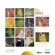 Calendrier mural Luxe 2024 Gustav Klimt 12 illustrations 12 mois Doré Or chaud 30X30 cm Ed Desastre