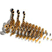 Mini-maquette Eugy Tigre  7.3 cm en Carton 3D