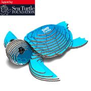 Mini-maquette Eugy Tortue de mer Bleue 8 cm en Carton 3D