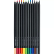 Crayons de couleur Black Edition 12 couleurs Classiques Mine tendre Faber Castell
