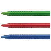 Craies Plastique Jumbo 12 Couleurs Grip Effaçables Faber Castell