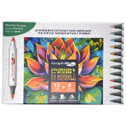 Kit Coloriage Mystère Exotic Mandala 12 Marqueurs Acrylique Graph'It Go et 8 Cartes