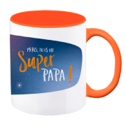 Mug Merci tu es un Super Papa Tasse avec anse Orange Art Grafik