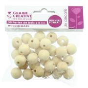Perles en Bois Ø 18mm Sachet 30 perles Graine créative
