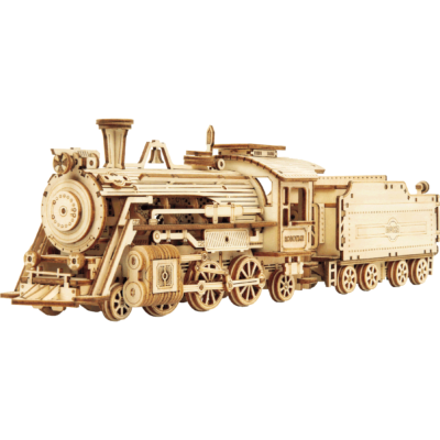 Maquette Bois Locomotive à vapeur 30cm Puzzle 3D Echelle 1/80 MC501 Rokr