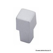 Bouton de meuble carré aluminium 12 mm