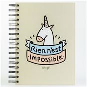 Carnet à spirale Licorne Rien n'est impossible Mr Wonderful