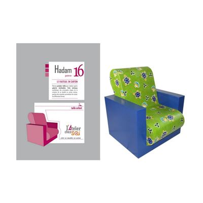 Patron de meuble en carton - Fauteuil en carton Hadam enfant