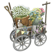 Carte 3D Chiens Chariot en Bois 16x16 Décor en relief avec enveloppe