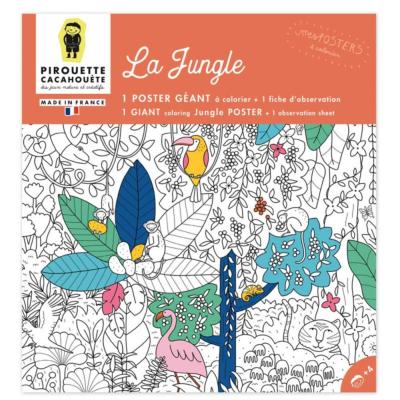 Poster Géant à colorier La Jungle 100x70 cm Pirouette Cacahouète