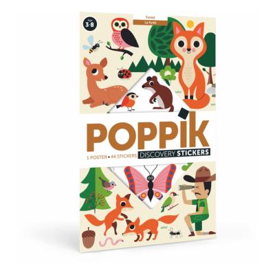 Poster Géant Découverte La Forêt 60 Stickers 3 à 8 ans Poppik