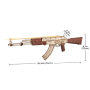 Maquette Bois Fusil d'assaut AK47 43cm Puzzle 3D de 315 pièces LQ901 Rokr