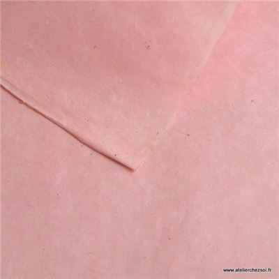 Papier népalais uni couleur Rose Dragée Feuille 50x75 cm Lokta Fait-main
