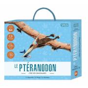 Dinosaure Ptéranodon en carton à construire 77 cm Maquette 3D et Livre Sassi Junior