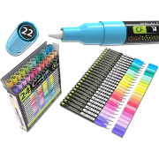 Marqueurs Acrylique Tooli Art 24 Couleurs vives Pointe 0.7mm extra-fine Set Confetti