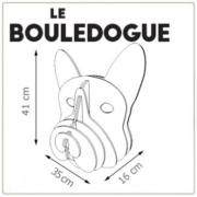 Trophée Chien Bouledogue en carton Blanc 35x40cm Cocorikraft