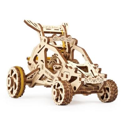 Ugears Maquette Bois Voiture Mini-Buggy 10cm Puzzle 3D Mécanique 80 pièces
