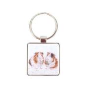 Porte-clés métal Cochons d'Inde 4x4 cm Wrendale