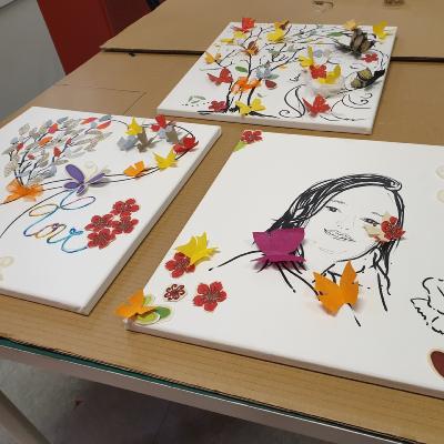 [Photo] Atelier cratif Tableau Dessin et Papillons en relief  L'Atelier Chez Soi Montauban 