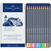 Crayons de couleur Aquarellables Goldfaber Boîte métal 12 couleurs Pastel Faber Castell